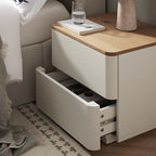 Agnes Curved Edge 2 Drawer Bedside Table, White