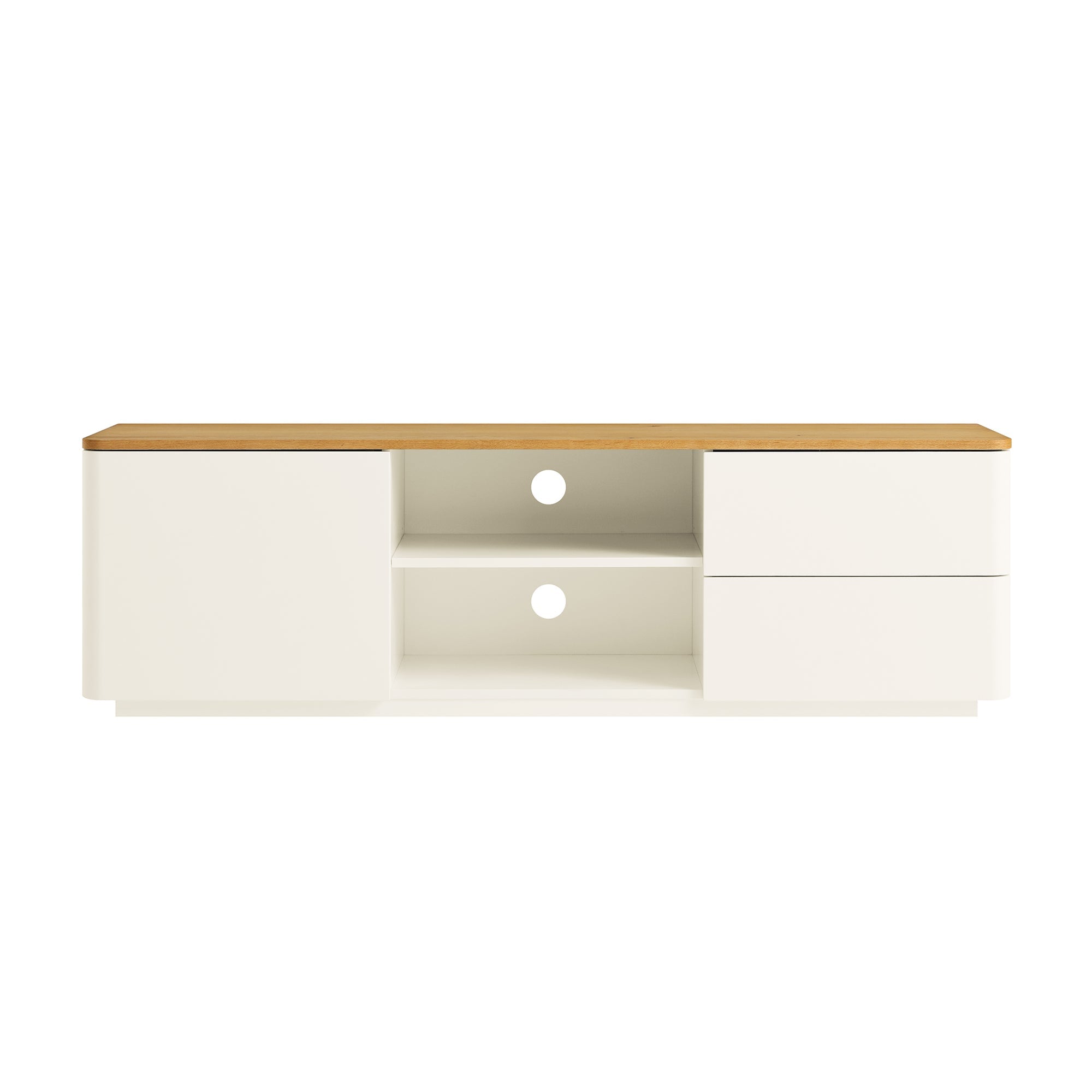 Agnes Curved Edge 150cm Wide TV Unit, White