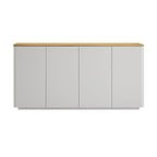 Agnes Curved Edge 150cm Wide Sideboard, Dove Grey with Oak Top