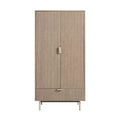 Richmond Ridged Double Wardrobe with Drawer, Light Ash