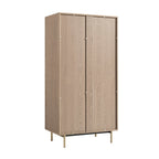 Richmond Ridged Double Wardrobe with Drawer, Light Ash