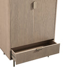 Richmond Ridged Double Wardrobe with Drawer, Light Ash