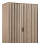 Richmond Ridged Double Wardrobe with Drawer, Light Ash