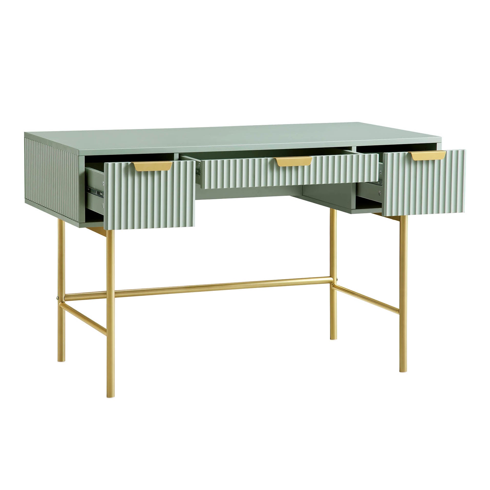 Richmond Ridged Dressing Table, Matte Sage Green