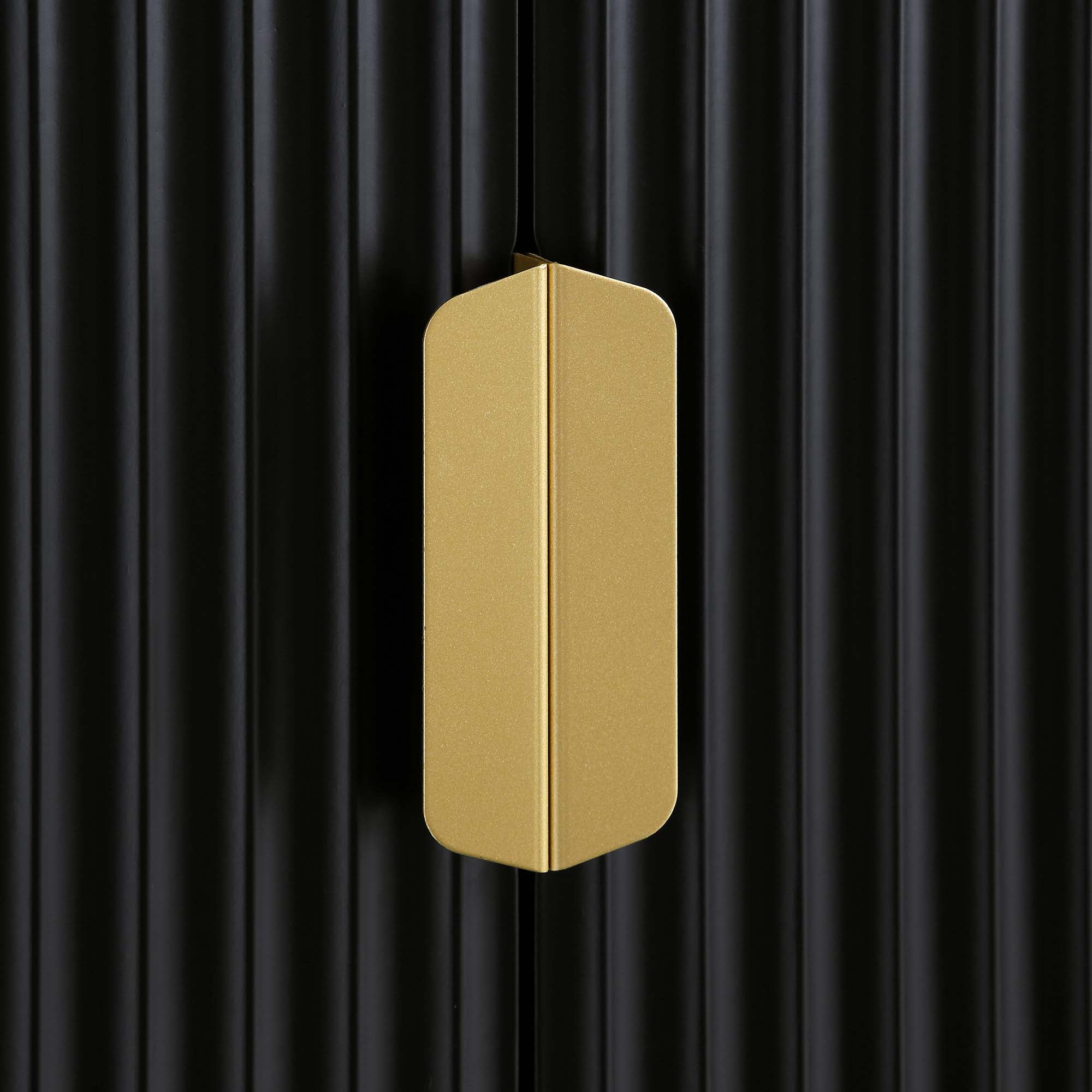 Richmond Ridged Tall Bookcase with Doors, Matte Black