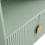 Richmond Ridged Tall Bookcase with Doors, Matte Sage Green