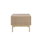 Richmond Ridged Coffee Table with Drawer, Light Ash