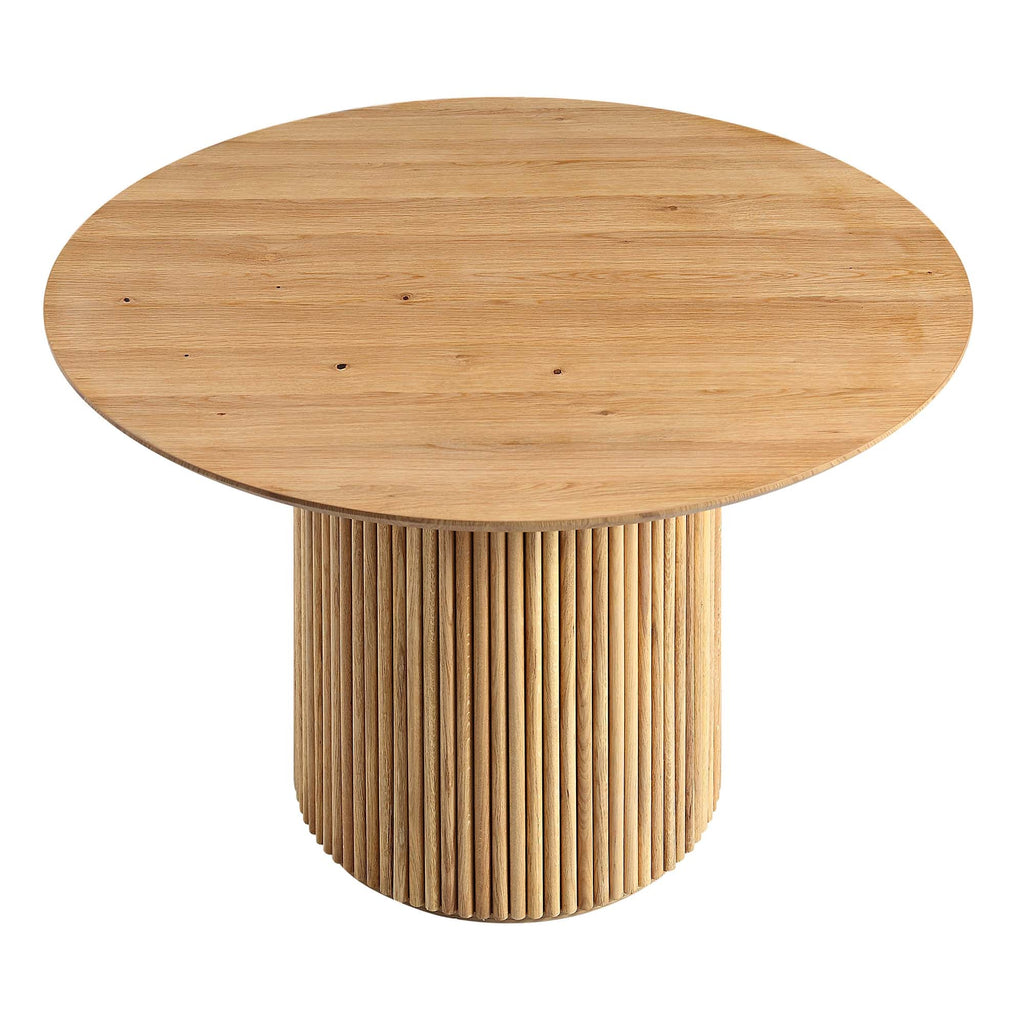 Maru Round Oak Pedestal Dining Table, Oak
