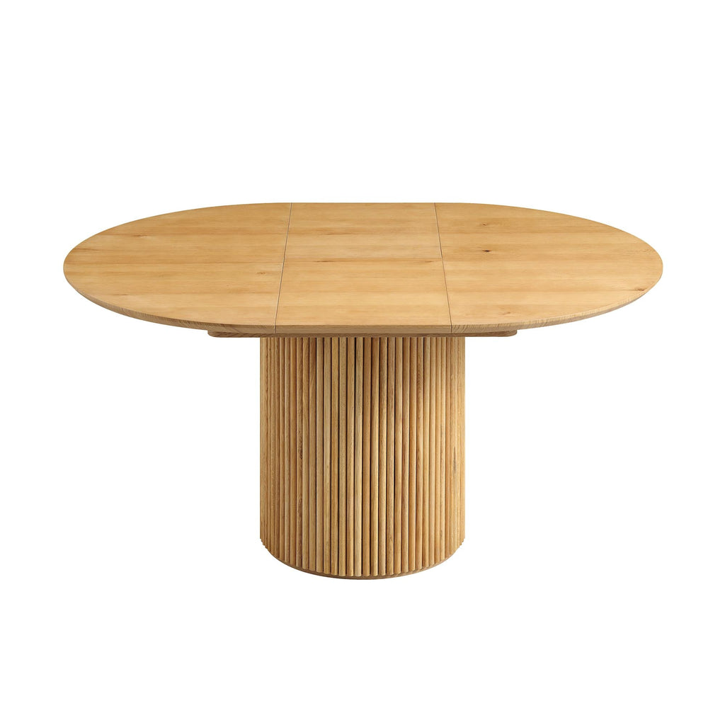 Maru Round 4-6 Seater Extending Oak Pedestal Dining Table, Oak