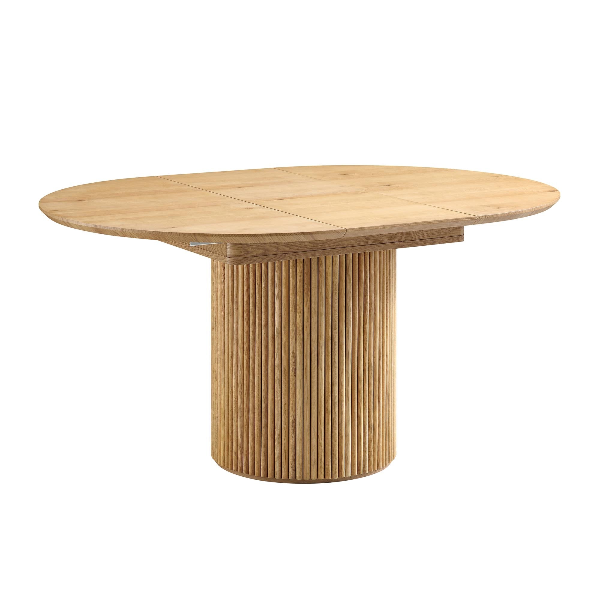 Maru Round 4-6 Seater Extending Oak Pedestal Dining Table, Oak