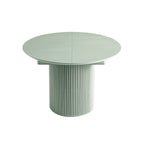 Maru Round 4-6 Seater Extending Oak Pedestal Dining Table, Sage Green