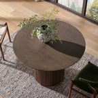 Maru Round 4-6 Seater Extending Oak Pedestal Dining Table, Silver Oak