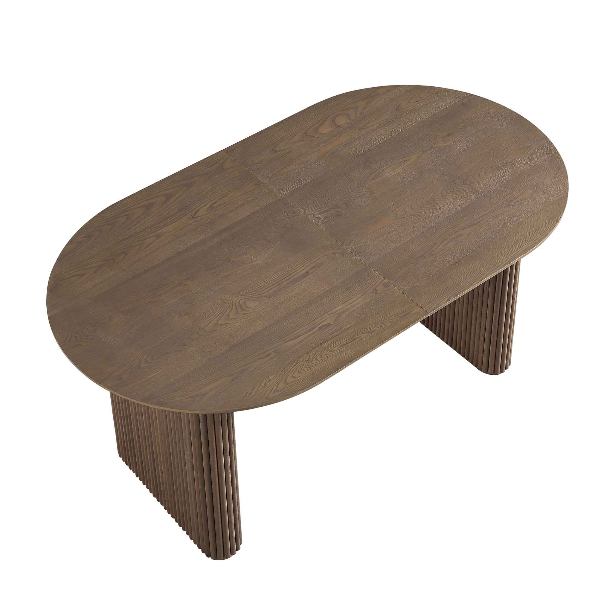 Maru Oval 6-8 Seater Extending Oak Pedestal Dining Table, Silver Oak