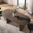 Maru Oval 6-8 Seater Extending Oak Pedestal Dining Table, Silver Oak