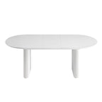 Maru Oval 6-8 Seater Extending Oak Pedestal Dining Table, Washed White