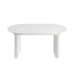 Maru Oval 6-8 Seater Extending Oak Pedestal Dining Table, Washed White