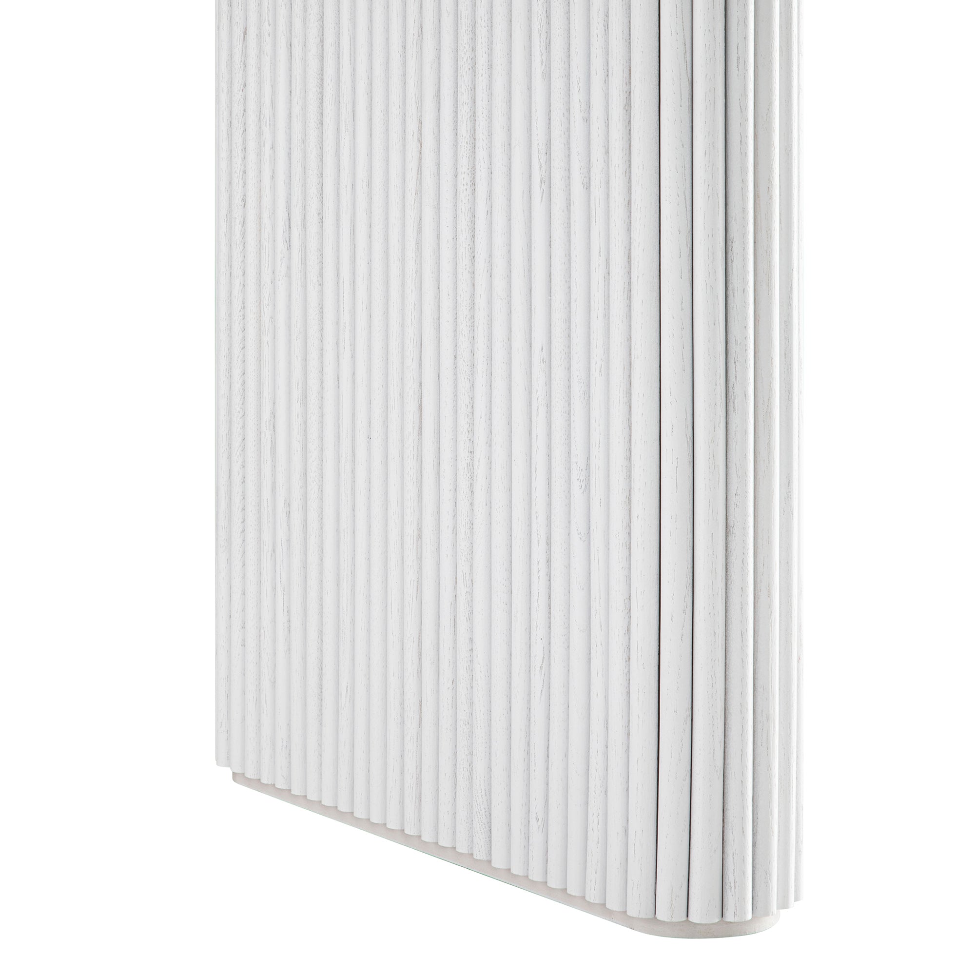 Maru Oval 6-8 Seater Extending Oak Pedestal Dining Table, Washed White