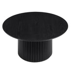 Maru Round Oak Pedestal Coffee Table, Black