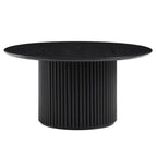 Maru Round Oak Pedestal Coffee Table, Black