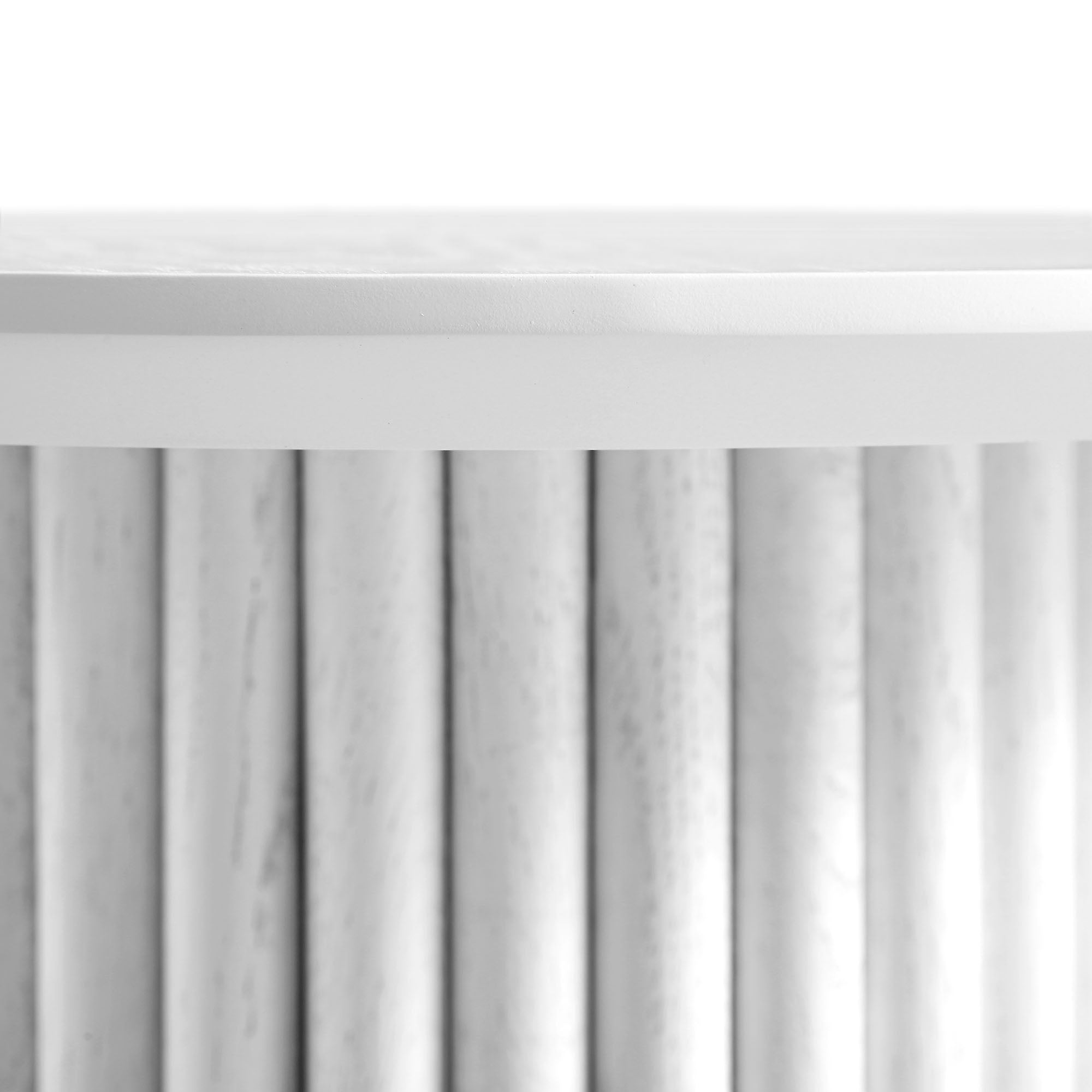 Maru Oak Round Side Table, Washed White