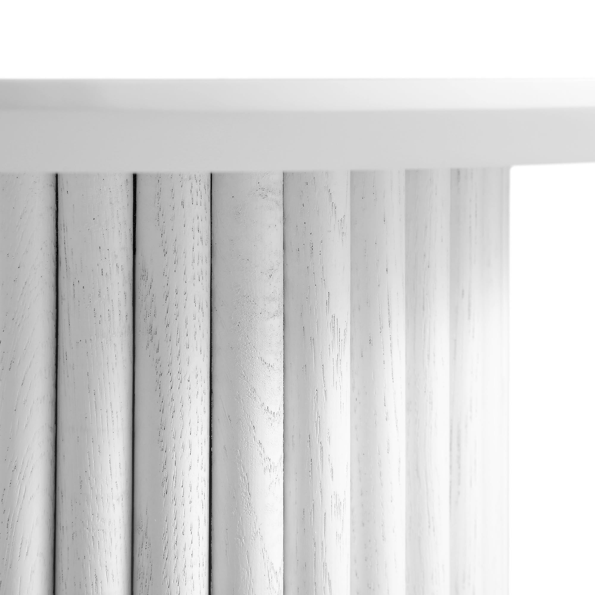 Maru Oak Round Side Table, Washed White