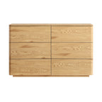 Agnes Curved Edge Chest of 6 Drawers, Natural