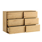 Agnes Curved Edge Chest of 6 Drawers, Natural