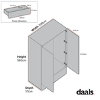 Agnes Curved Edge Double Wardrobe, Natural