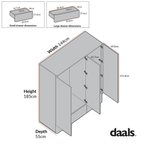 Agnes Curved Edge Triple Wardrobe, Natural