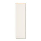 Agnes Curved Edge Triple Wardrobe, Off White with Oak Top