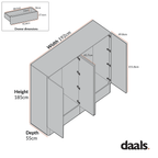 Agnes Curved Edge 4-Door Wardrobe, Natural