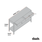 Henley Scalloped Edge Console Table, Blue Spruce