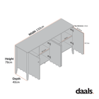 Henley Scalloped Edge 150cm Wide Sideboard, Blue Spruce