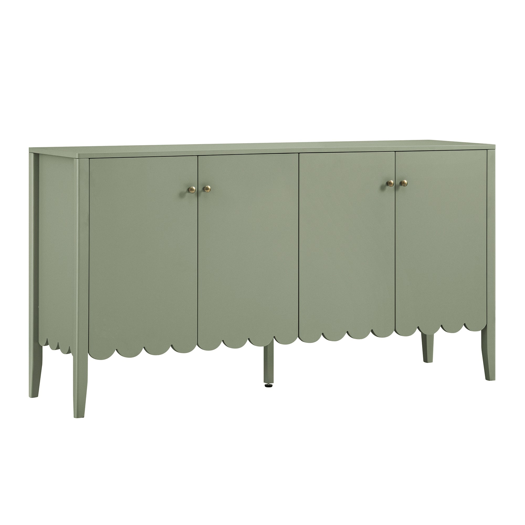 Henley Scalloped Edge 150cm Wide Sideboard, Sage Green