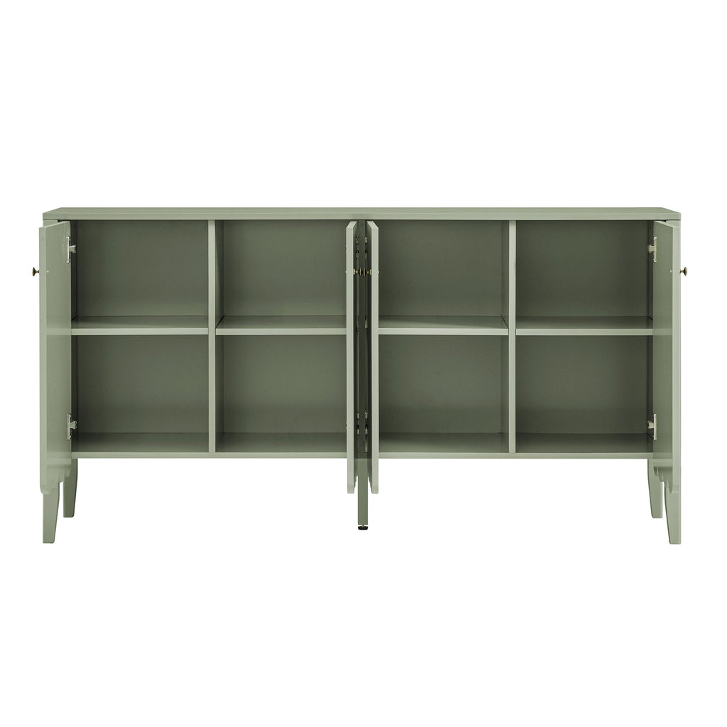 Henley Scalloped Edge 150cm Wide Sideboard, Sage Green