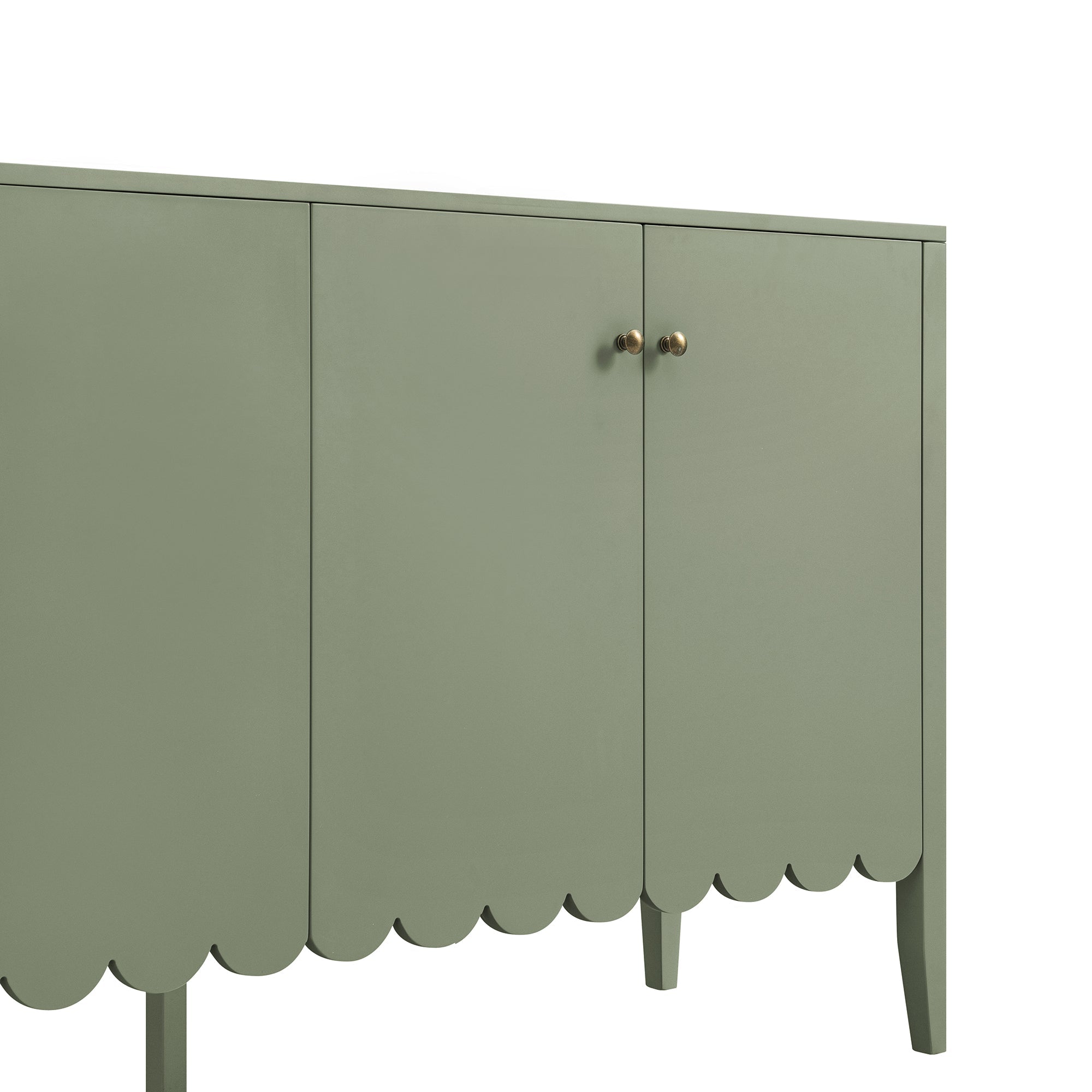 Henley Scalloped Edge 150cm Wide Sideboard, Sage Green