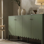 Henley Scalloped Edge 150cm Wide Sideboard, Sage Green