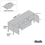 Henley Scalloped Edge 150cm Wide TV Unit, Blue Spruce