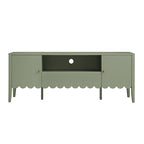 Henley Scalloped Edge 150cm Wide TV Unit, Sage Green