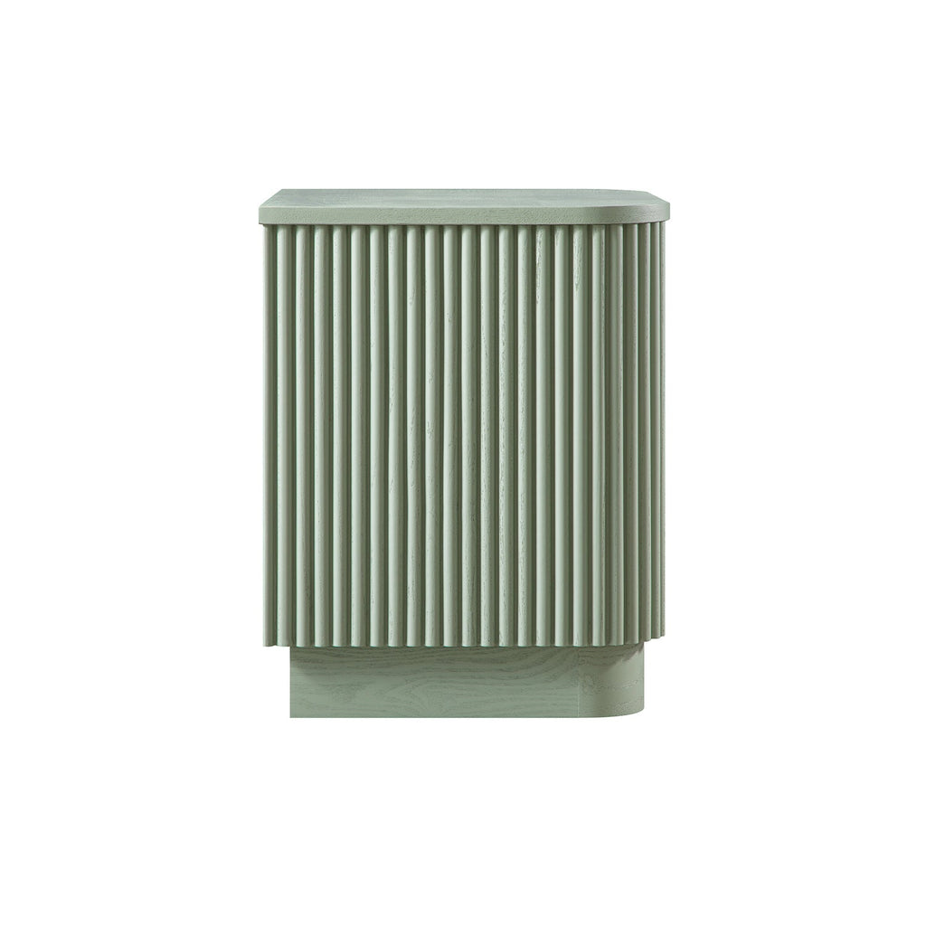 Maru 1-Drawer Bedside Table, Sage Green