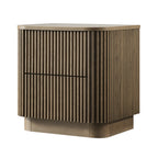 Maru 2-Drawer Bedside Table, Silver Oak