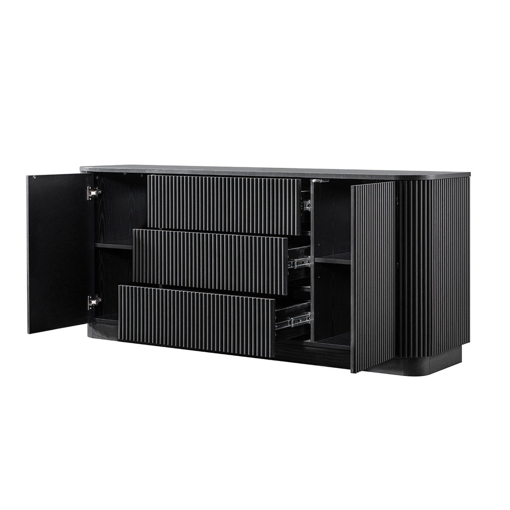 Maru Large 2-Door Sideboard with Drawers, Black