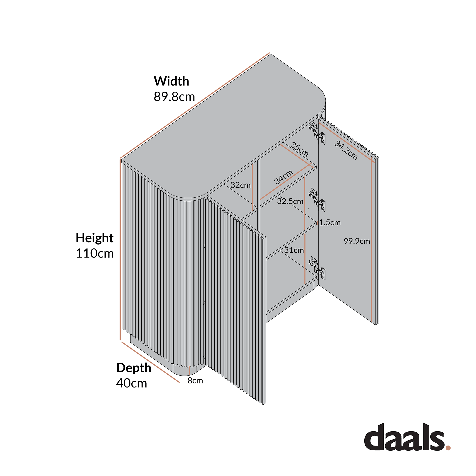 Maru Tall Cabinet, Silver Oak