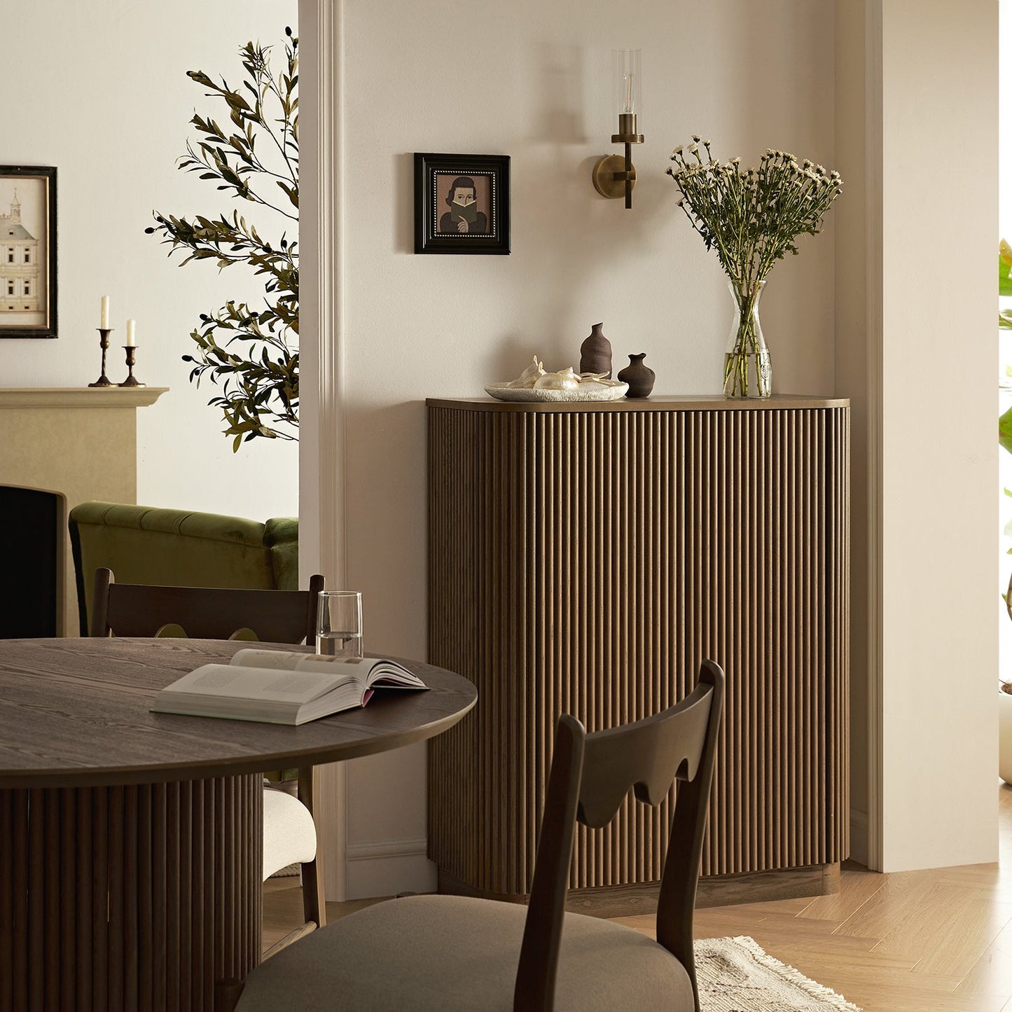 Maru Tall Cabinet, Silver Oak