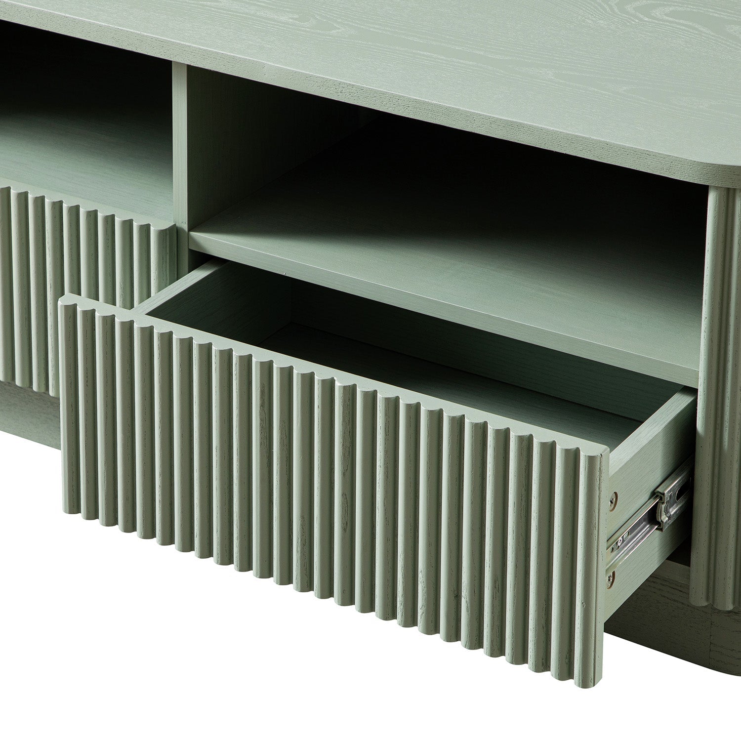 Maru 120cm TV Unit with Drawers, Sage Green