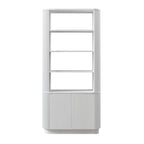 Maru Bookcase with Cabinet, Washed White