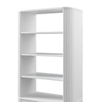 Maru Bookcase with Cabinet, Washed White
