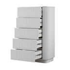 Maru Chest of 5 Drawers, Washed White