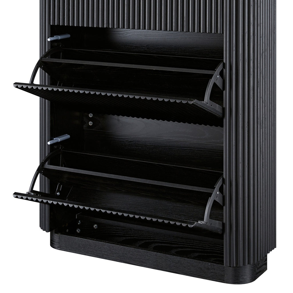 Maru 3-Door Shoe Storage Cabinet, Black