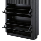 Maru 3-Door Shoe Storage Cabinet, Black